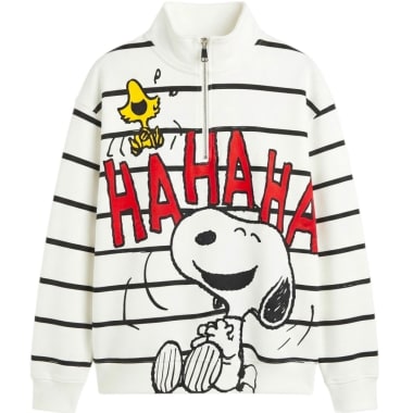 POLERA  MUJER SNOOPY MARFIL