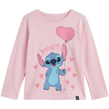 POLO BASICO ML LILO & STITCH NIÑA ROSADO