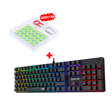 Teclado Redragon SINDRI K671 Cableado Español - RED SWITCH  + Kit Switches Redragon A113 Bullet QT