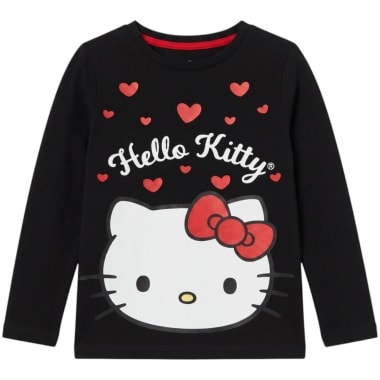POLO BASICO ML NIÑA HELLO KITTY NEGRO