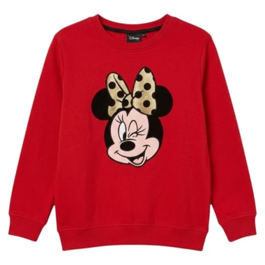 POLERA MINNIE MOUSE NIÑA ROJO FRANELA