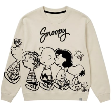 POLERA  SNOOPY MUJER BEIGE FRENCH TERRY