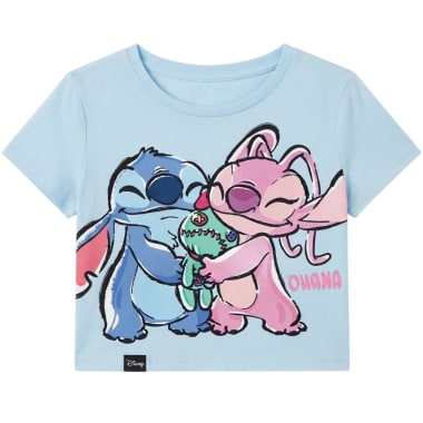 POLO BASICO MC LILO & STITCH NI A CELESTE