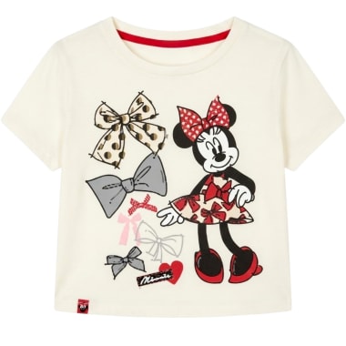 POLO BASICO MC MINNIE MOUSE NI A MARFIL