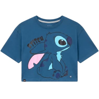 POLO SEMICROP MC LILO Y STITCH MUJER ACERO