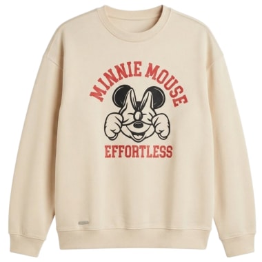 POLERA BASICA MINNIE MOUSE MUJER VAINILLA