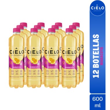 Agua con gas CIELO Maracuya 600ml Pack 12 Botellas