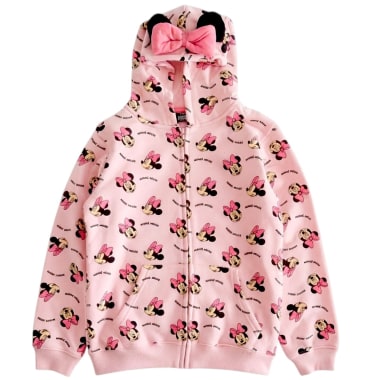 CASACA MINNIE MOUSE NI A ROSADO FRANELA