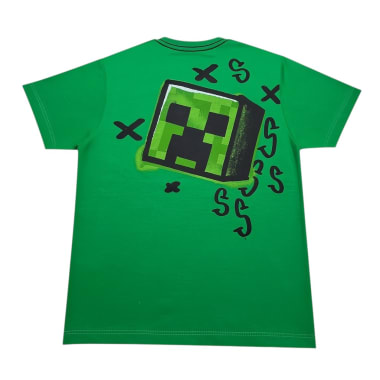 POLO BASICO MC NI O MINECRAFT  VERDE 