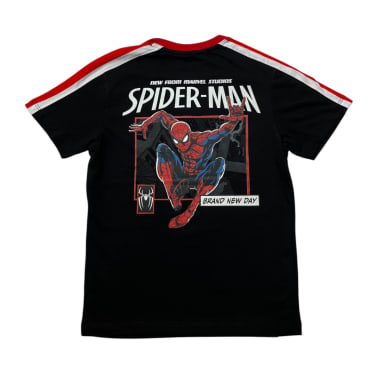 POLO MODA MC NI O SPIDERMAN NEGRO