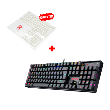 K551RGB Teclado Redragon MITRA, Spanish RED SWITCH BLACK + Keycaps Redragon SCARAB, Spanish A130W-SP WHITE