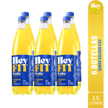 HEY FIT sabor Golden Fizz 1.5lt Pack 6 Botellas