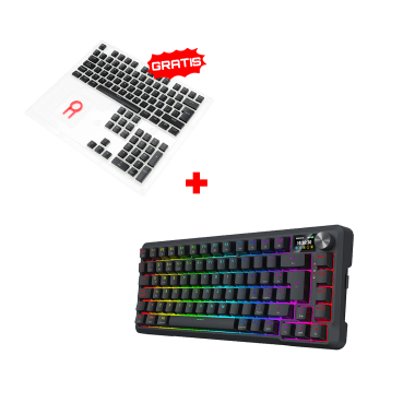 Teclado Redragon UCAL K724 PRO Inalámbrico Español  BLACK - MINT MAMBO SWITCH  + Keycaps Redragon SCARAB, Spanish A130B-SP BLACK