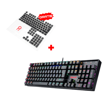 K551RGB Teclado Redragon MITRA, Spanish RED SWITCH BLACK + Keycaps Redragon SCARAB, Spanish A130B-SP BLACK