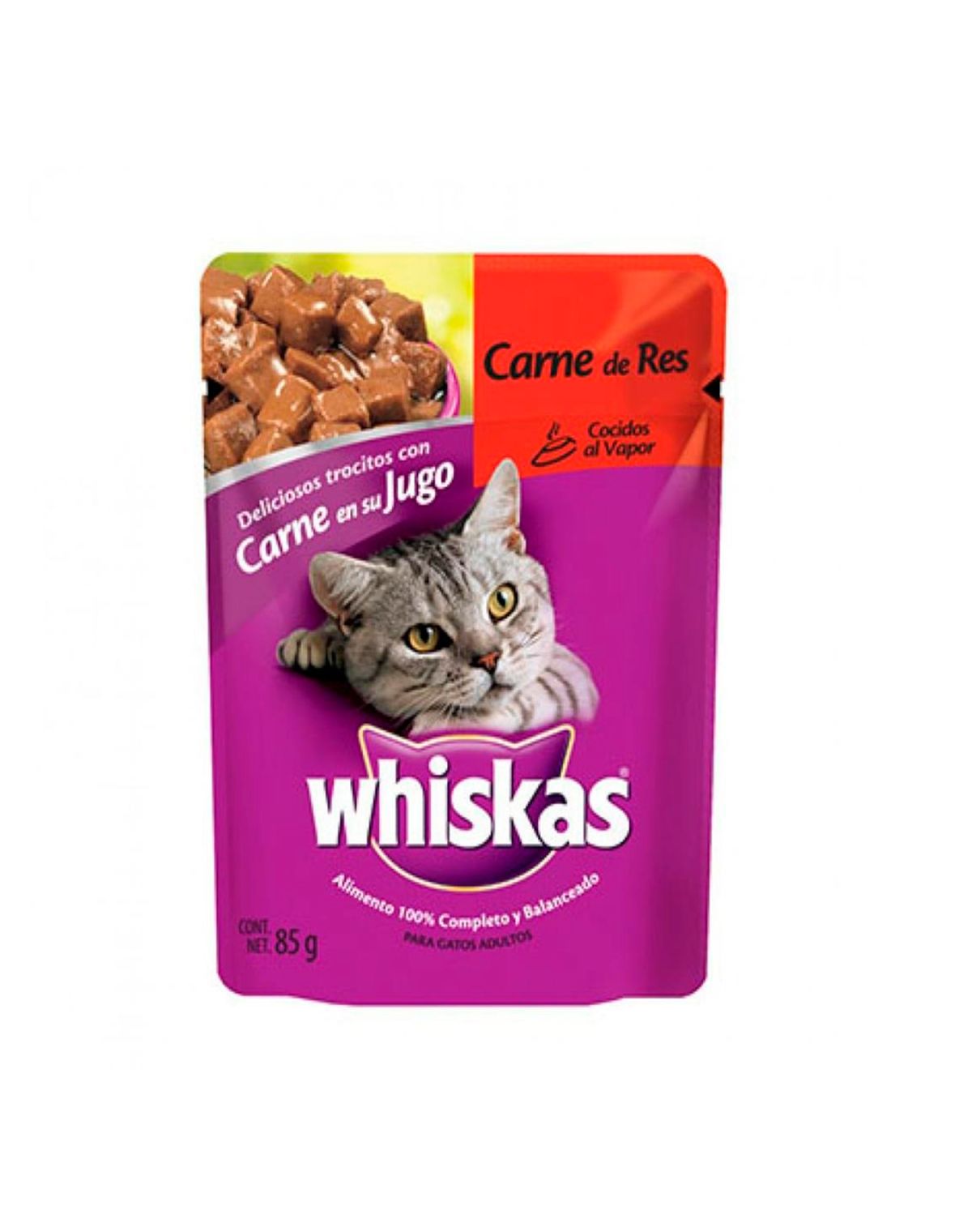 Alimento Whiskas Carne De Res Pouch 85 Gr