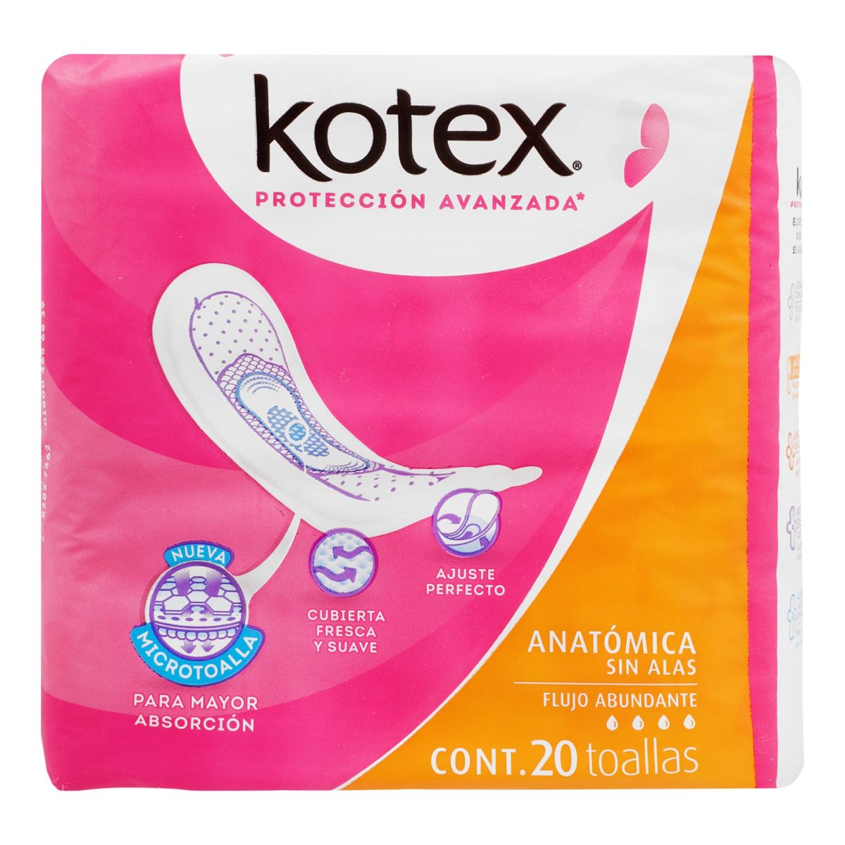 Toallas Femeninas Kotex Anatómica Sin Alas