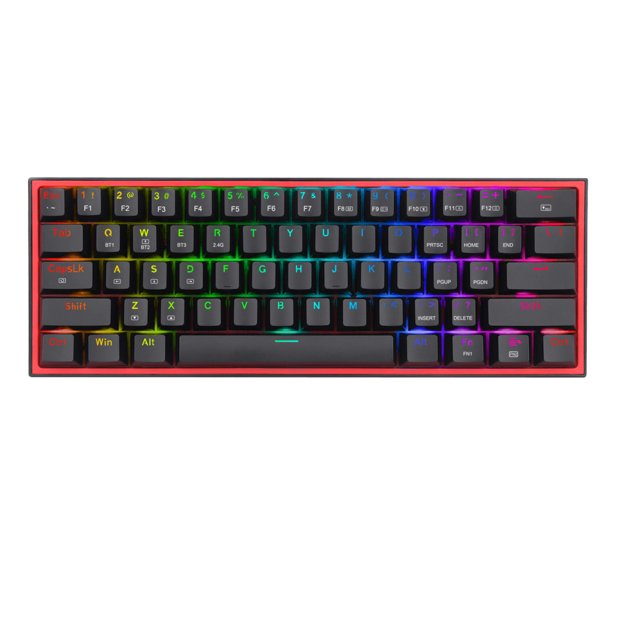 Teclado Mecánico T-Dagger T-TGK310-RD-SP NAXOS Rainbow, switch rojo,  Español LA