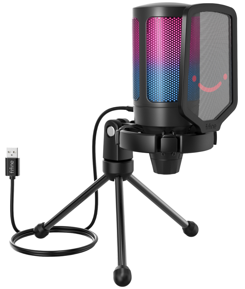 MICROFONO STREAMPLIFY + BRAZO MIC-48-RGB-MA-BK, USB