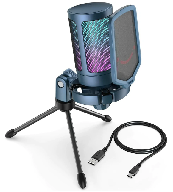 Micrófono Streamplify MIC-48-RGB-TP-BK Soporte de Trípode - Compured Store