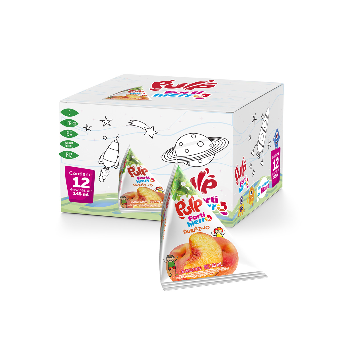 Pulp Marca Pulp Forti Hierro Durazno 145ml