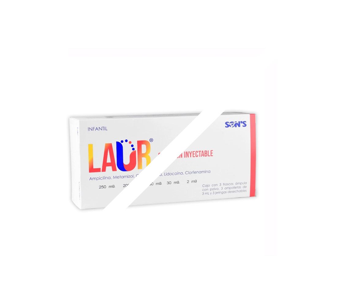 LAUR Infantil Sol Iny C 3 FCO AMP 250 MG Y 3 Jeringas RX 