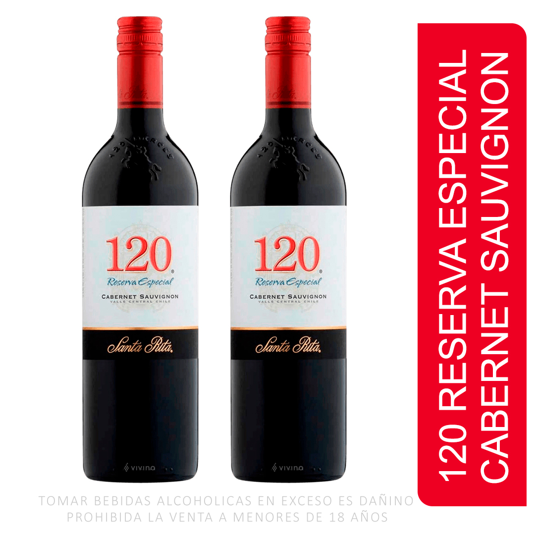 Pack Dúo: Vino 120 Reserva Especial Cabernet Sauvignon 750 ml