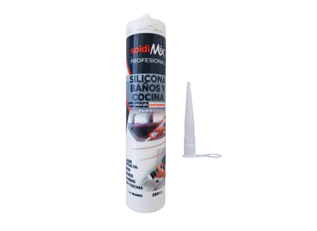 Silicona Acética Para Baños Y Cocinas Sanisil 280ml Color Blanco