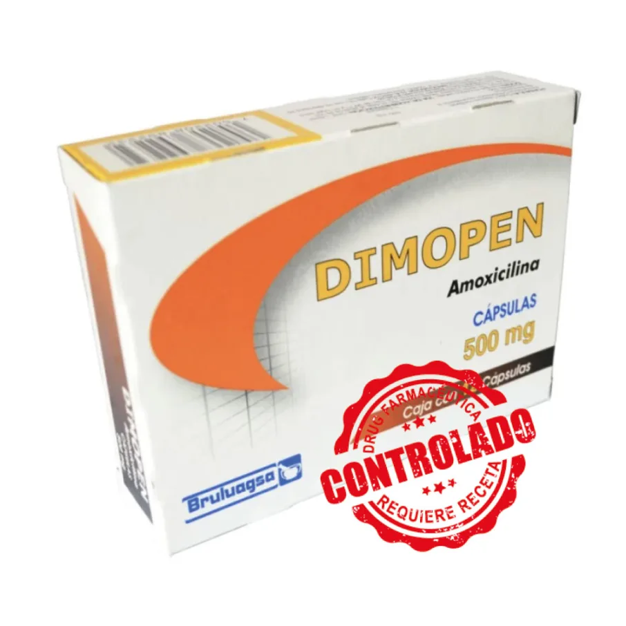DIMOPEN c/12 CAPS. 500 MG. RX. Amoxicilina (Caps. Orales).