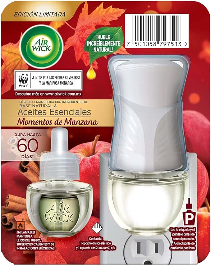 Aromatizante Air Wick Electrico Manzana Canela Aparato 20 Ml