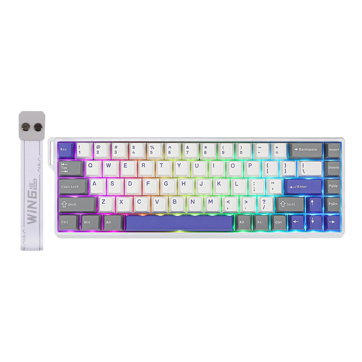 Teclado Aula WIN68HE MAX Cableado WHITE/PURPLE - MAGNETIC SWITCH