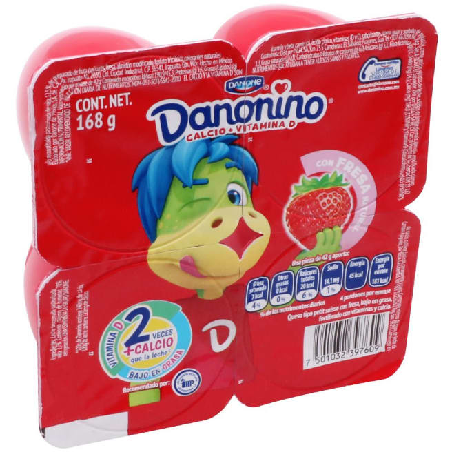 Queso Petit Suisse Danonino con Fresa Natural 84 g