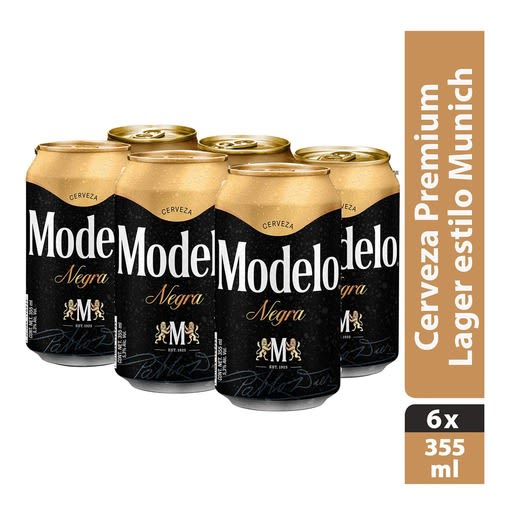 Cerveza Oscura Negra Modelo 6 Pack 355 ml Botella