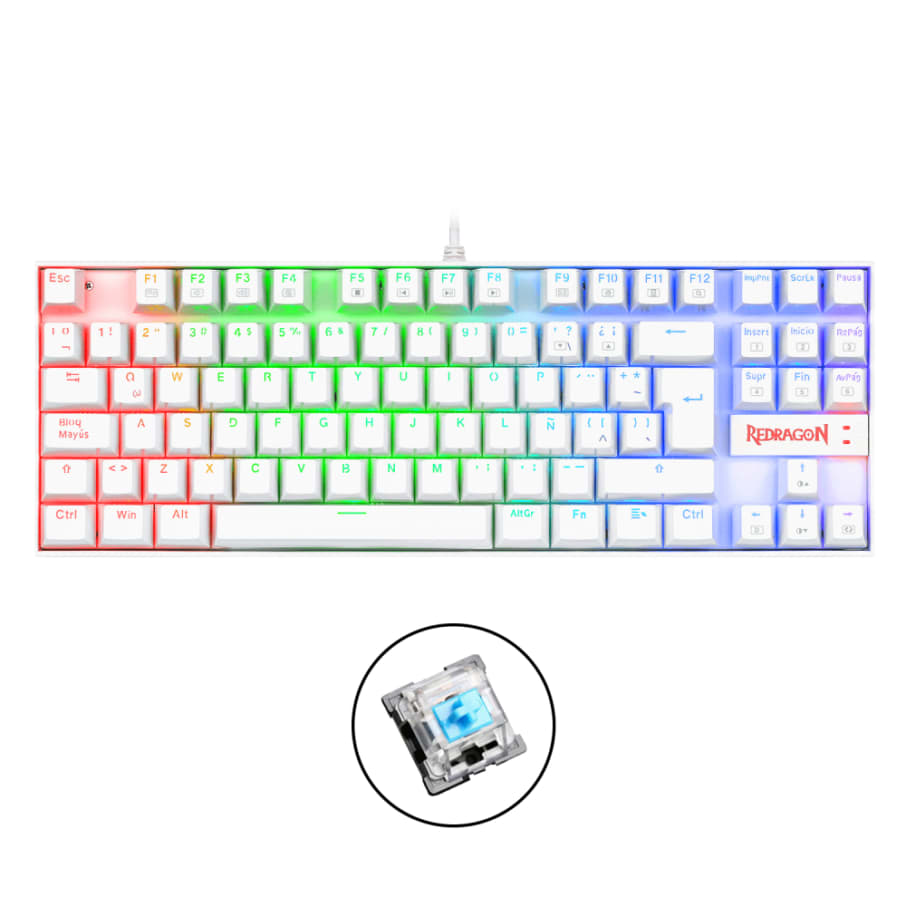 K552W-RGB Teclado Redragon KUMARA WHITE Blue Switch, Español