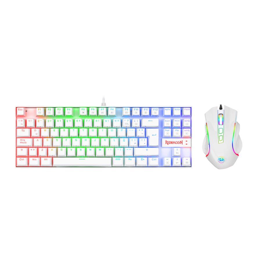 Combo Redragon 2 en 1 KUMARA + GRIFFIN, Spanish K552RGB-BA-W-SP WHITE