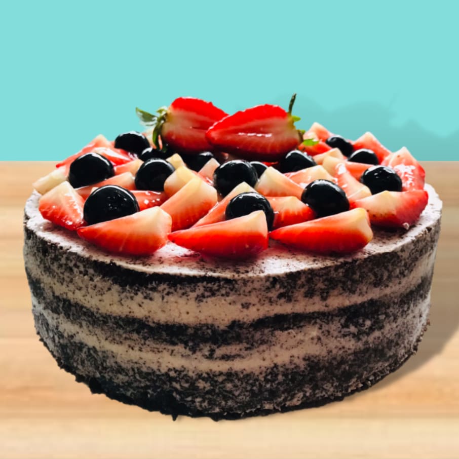 TORTA NAKED CAKE DE CHOCOLATE CON FRUTOS DEL BOSQUE.