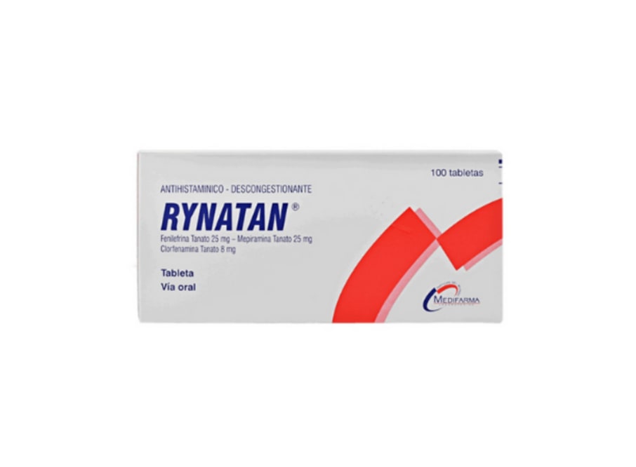 RYNATAN 8MG+25MG+25MG TABLETA X 100