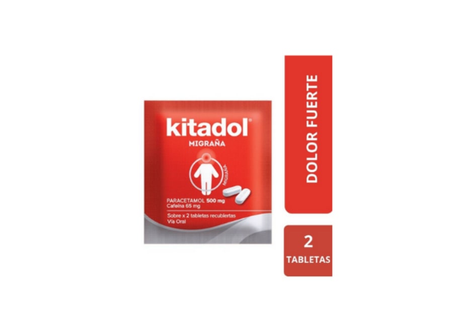 KITADOL MIGRAÑA 500MG+65MG TABLETA RECUBIERTA SOBRE X 2