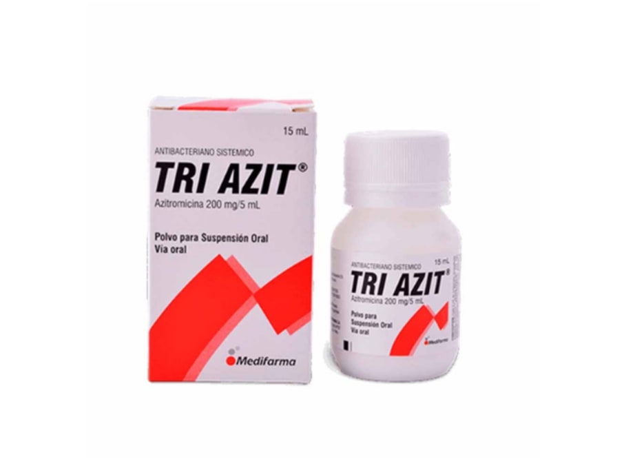 TRI AZIT SUSPENSION ORAL 200MG/5ML X 15ML