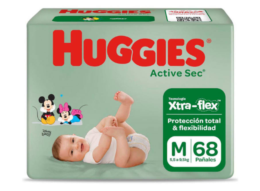 HUGGIES PAÑAL ACTIVESEC M X 68 (PAQUETE)