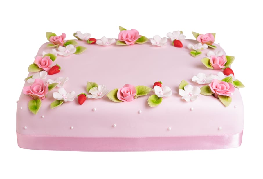 Torta Rosas Rectangular CHOCOLATE (Disponible para pedidos realizados de Domingo a Viernes)