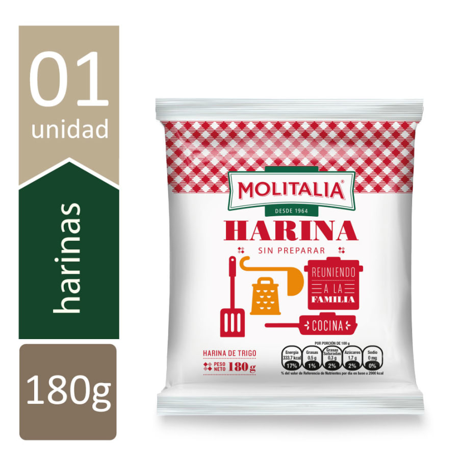 HARINA SIN PREPARAR MOLITALIA 180 GR