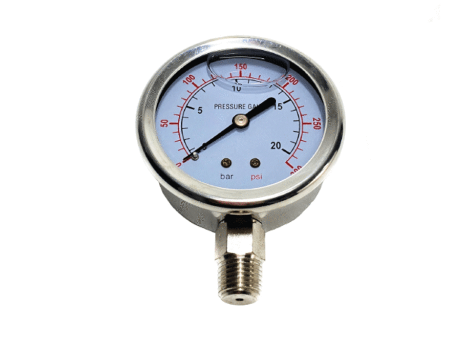 MANOMETRO EN LÍNEA 0-300 PSI, DIAL 2.5"