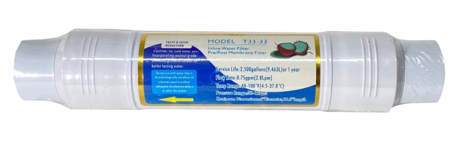 QUICKLY FITTING FILTER HIDROTEK. POST FILTRO CARBÓN ACTIVADO