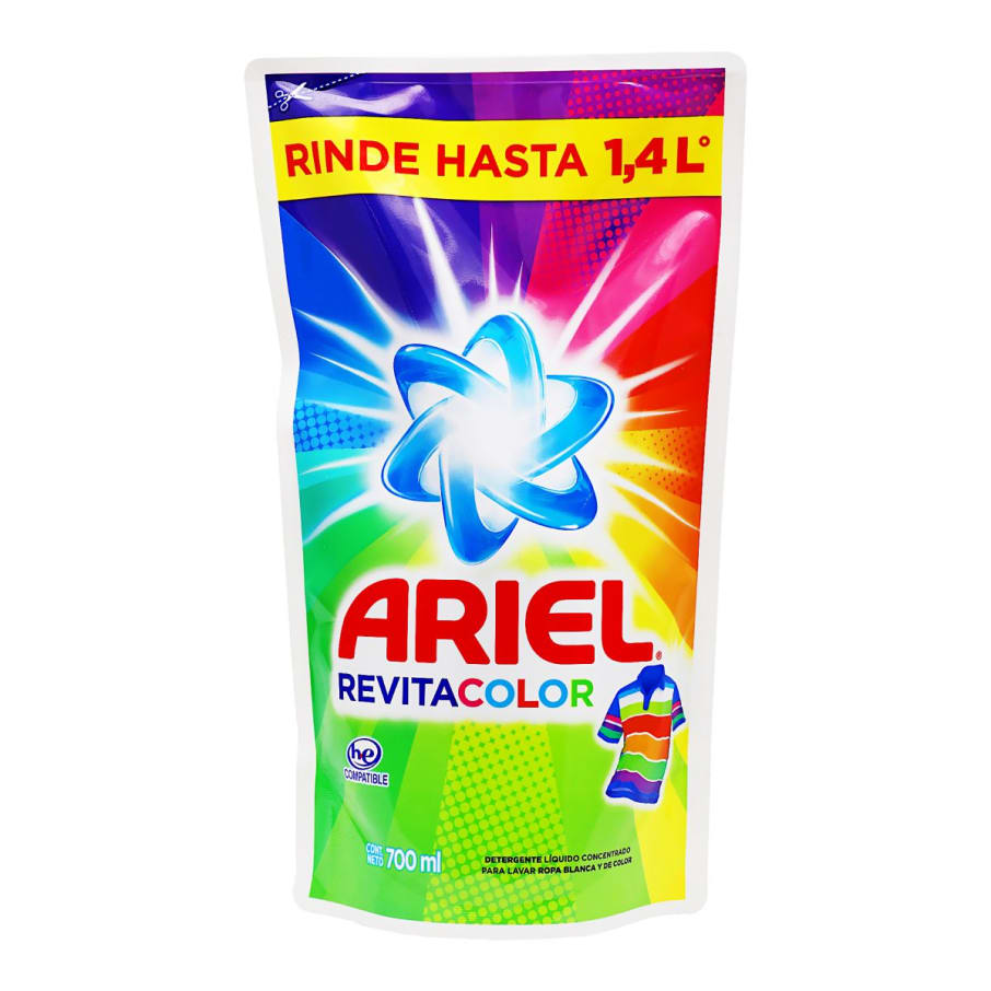 Detergente Ariel Líquido Revitacolor Pouch 700 ml