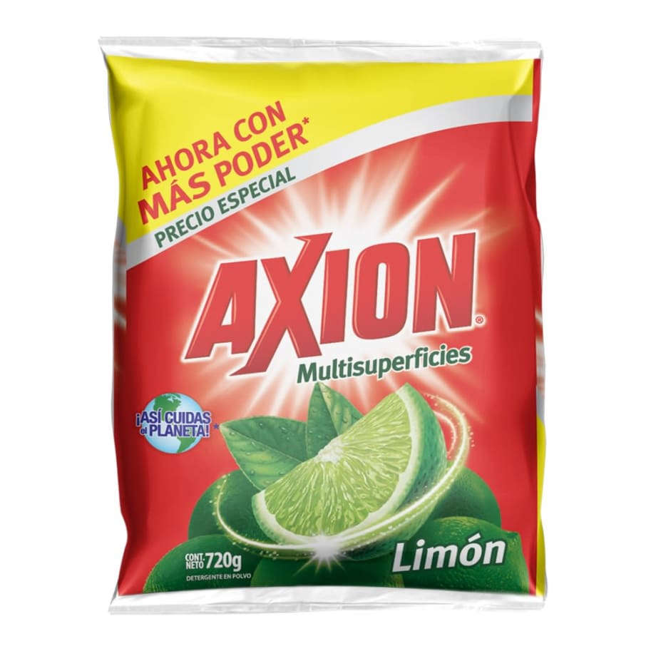 Lavatrastres En Polvo Axion Limón 720 G
