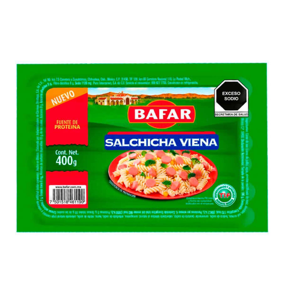 Salchicha Viena Bafar 400Gr