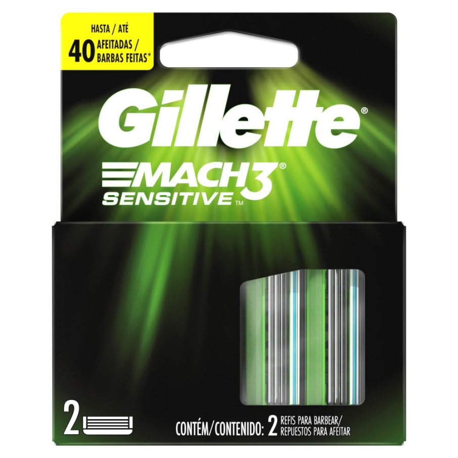 Cartuchos Gillette Para Afeitadora Mach3 Sensitive 2 U