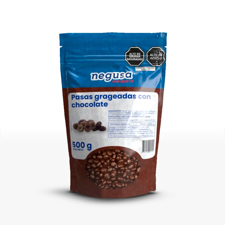 PASAS CON  CHOCOLATE 500 G