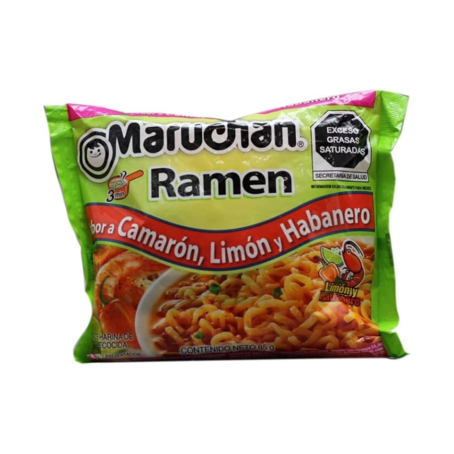 Sopa Instantánea Maruchan Ramen Camarón Limón y Habanero 85 g