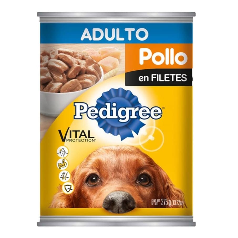 Alimento Para Perro Pedigree Adulto Molida Pollo Lata 375 Gr